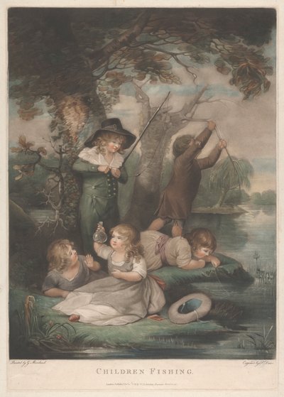 Kinder beim Angeln von George Morland