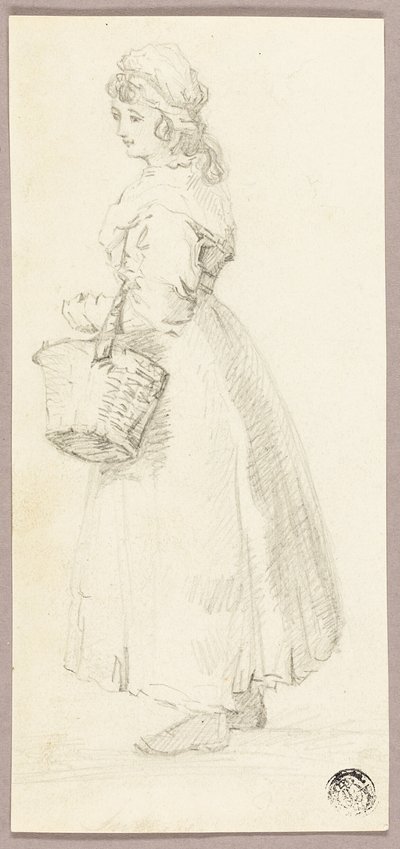 Stehendes Mädchen mit Korb von George Morland