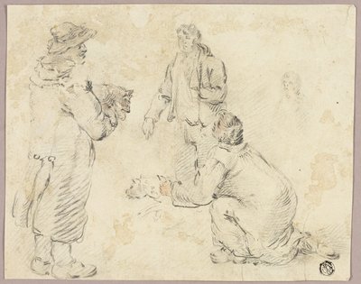 Drei Männer mit Hunden von George Morland