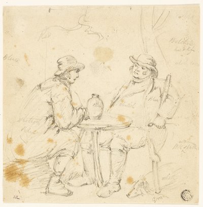 Zwei Männer an einem Tisch von George Morland