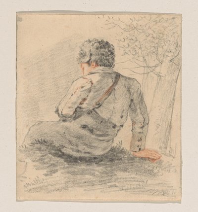 Sitzender Junge, von hinten gesehen von George Pieter Westenberg