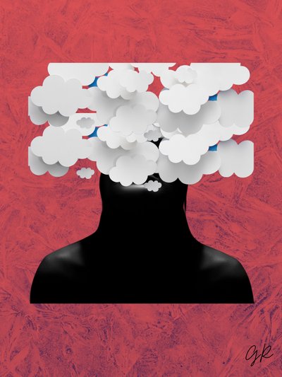 Kopf Über den Wolken von George Rosaly