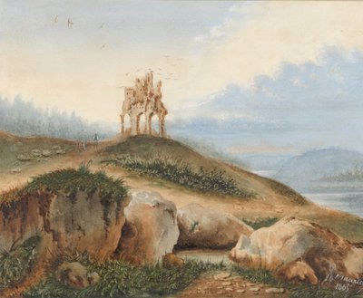 Landschaft mit einem fantastischen Schloss, 1865 von George Sand