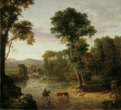 Die Furt überqueren von George Snr. Inness