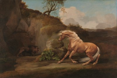 Pferd erschreckt durch einen Löwen von George Stubbs