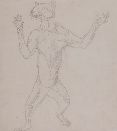 Tigerkörper, stehend in menschlicher Haltung von George Stubbs
