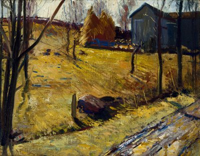 Heuhaufen und Scheune, 1909 von George Wesley Bellows