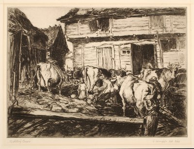 Wartende Kühe von George Wright