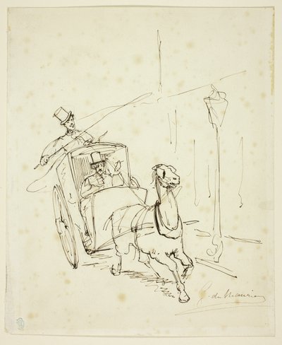 Whistler in einer Droschke von George du Maurier