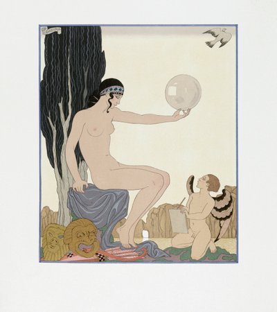 Eine Muse inspiriert einen Künstler von Georges Barbier