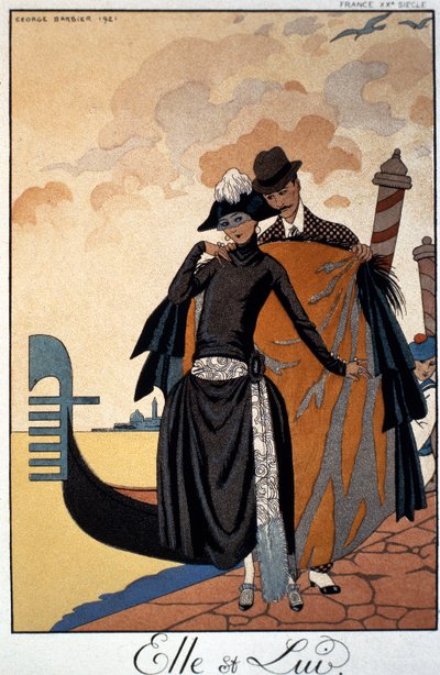 Sie und Er, Modeillustration von Georges Barbier