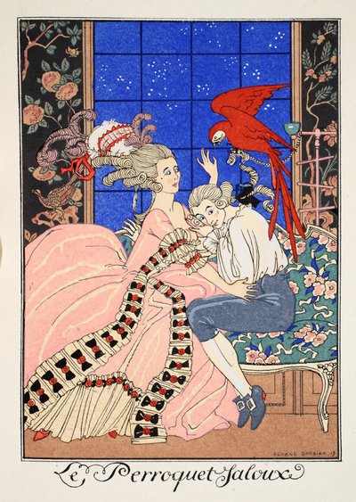 Der eifersüchtige Papagei von Georges Barbier