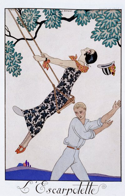Die Schaukel, 1920er Jahre von Georges Barbier