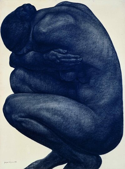 Hockende weibliche Akt, 1916 von Georges Dorignac