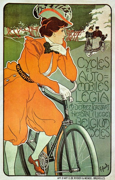 Plakat für Legia-Fahrräder, Lüttich, Belgien von Georges Gaudy