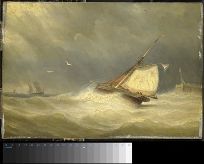 Stürmische See mit Segelschiffen von Georges Johannes Hoffmann