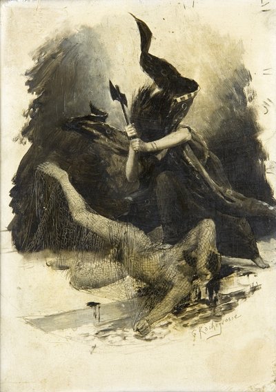 Alte Kampfszene, ca. 1880 von Georges Marie Rochegrosse