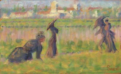 Figuren in einer Landschaft von Georges Seurat