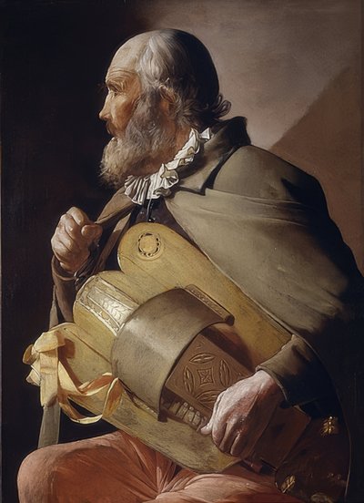 Blinder Drehleier-Spieler von Georges de La Tour