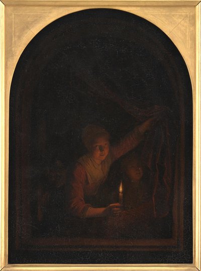 Mädchen mit Kerze von Gerrit Dou