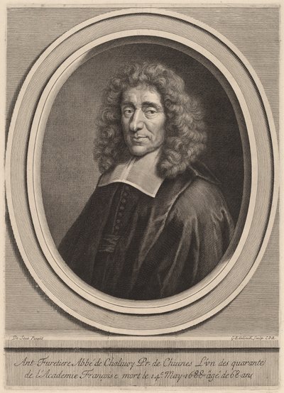 Antoine Furetiere von Gerard Edelinck after Gilbert de Seve