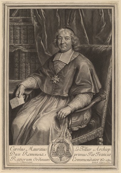 Charles-Maurice Le Tellier von Gerard Edelinck after Pierre Mignard I