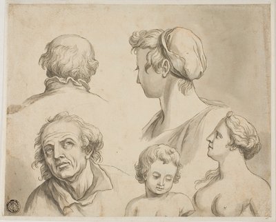 Skizzen von fünf Büsten von Gerard de Lairesse