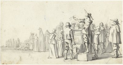 Ausrufer auf einem Marktplatz von Gerard ter Borch (II)