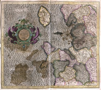 Nordwestengland (Gravur) von Gerardus Mercator