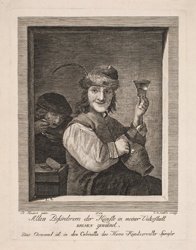 Bauer mit Kanne und Glas von Gerhard Ludvig Lahde
