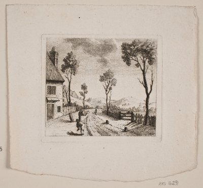 Landschaft mit laufendem Jungen von Gerhard Ludvig Lahde