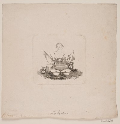 Vignette mit Büste von Sophron von Gerhard Ludvig Lahde