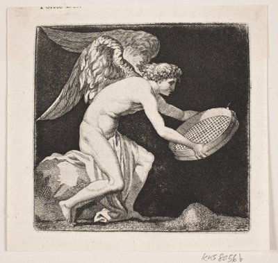 Geflügeltes Genie mit einem Sieb von Gerhard Ludvig Lahde