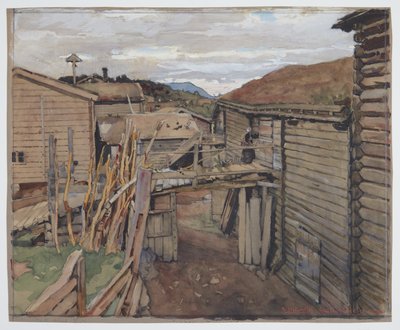 Gudbrandsdal, alte Häuser von Gerhard Munthe