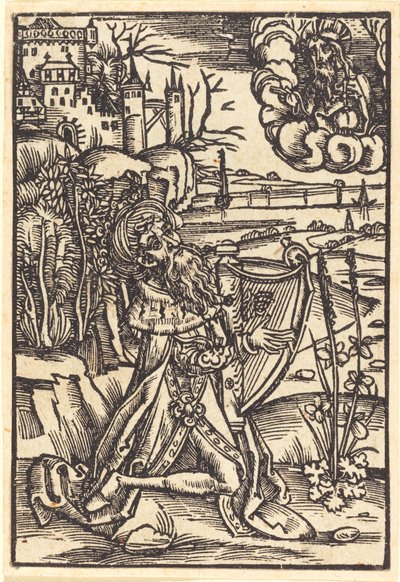 David spielt die Harfe von German 15th Century