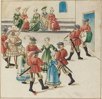 Drei Paare im Kreistanz von German 16th Century