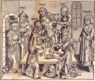 Anatomieunterricht (Gravur) von German School
