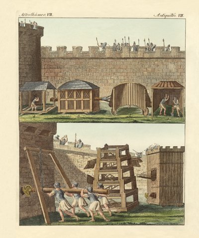 Antike Belagerungswerkzeuge von German School