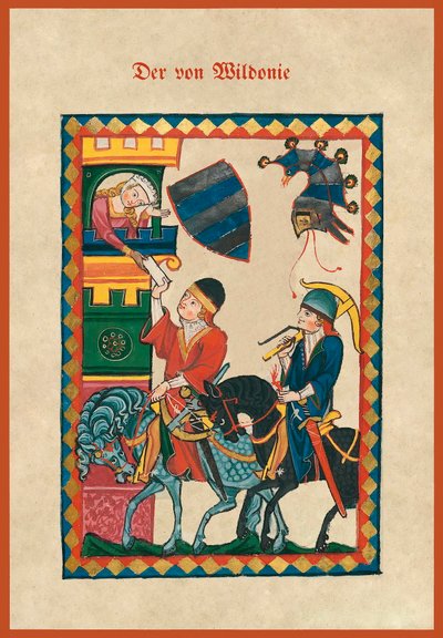Illustration aus einem mittelalterlichen Liederbuch von German School