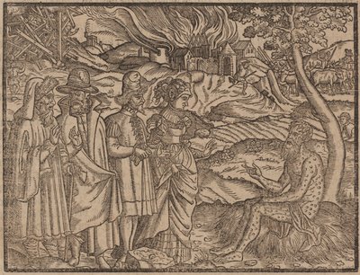 Hiob bedeckt mit Geschwüren um 1525 von German School