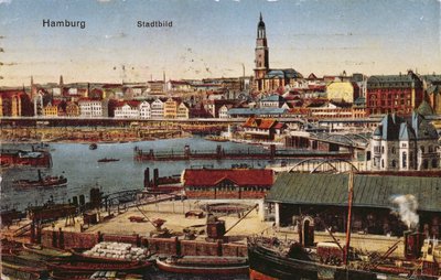 Postkarte von Hamburg, ca. 1910 von German School