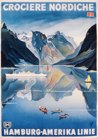 Plakat für die Hamburg-Amerika Linie von German School