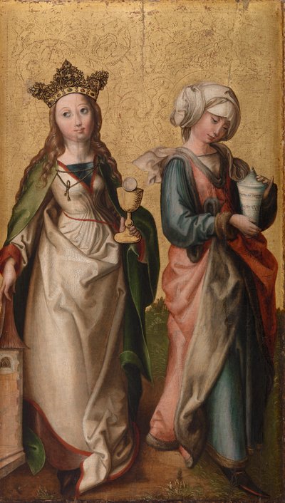 Heilige Barbara und Heilige Maria Magdalena von German School