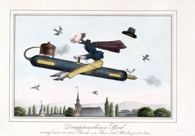 Dampfbetriebener Flug, 1829-45 von German School