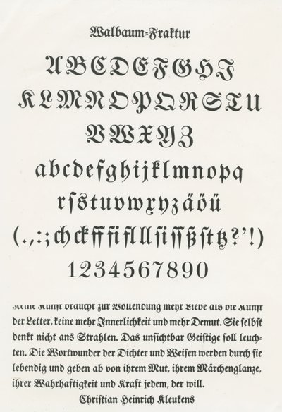 Walbaum Fraktur von German School