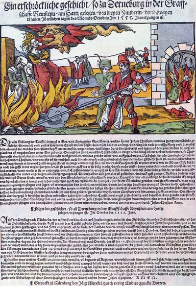 Hexenverbrennung in Derneburg im Jahr 1555 von German School