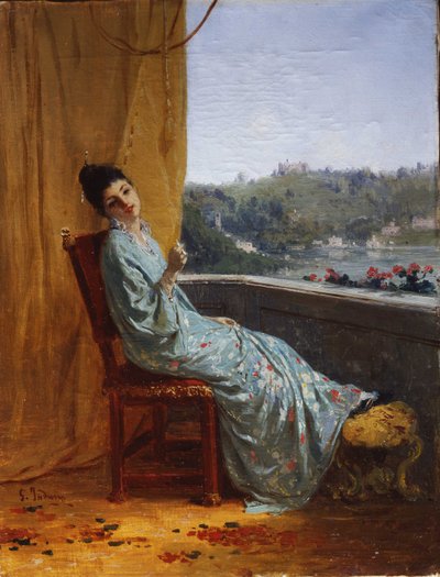 Japanische Frau, 1880-1885 von Gerolamo Induno
