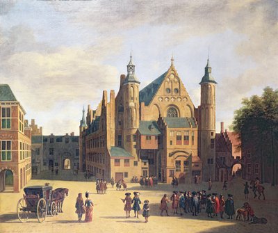 Ein Stadtplatz in Haarlem von Gerrit Adriaensz Berckheyde