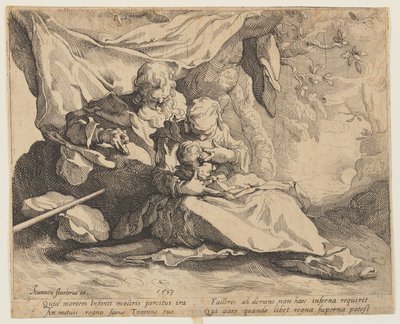 Die Rast auf der Flucht nach Ägypten von Gerrit Pietersz