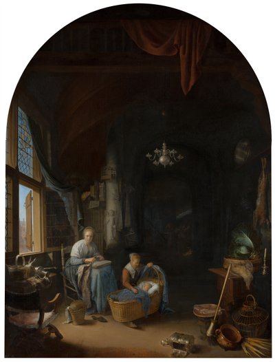 Die junge Mutter, 1658 von Gerrit Dou